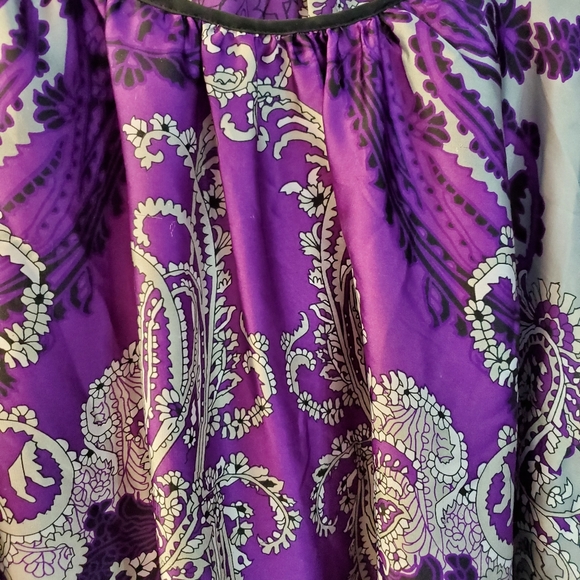 Plus size satiny purple blouse from Avenue - Picture 6 of 8